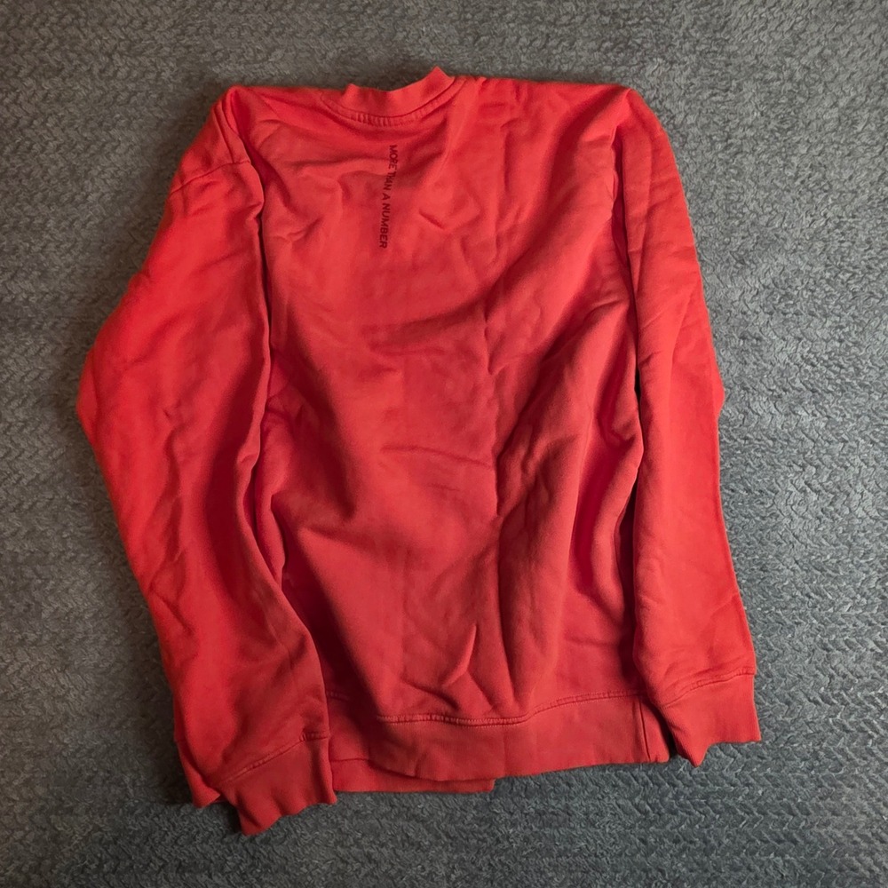 Peloton Mens 1000 Rides Milestone Crewneck Sweatshirt Red Orange Size L USA Made - Picture 10 of 10